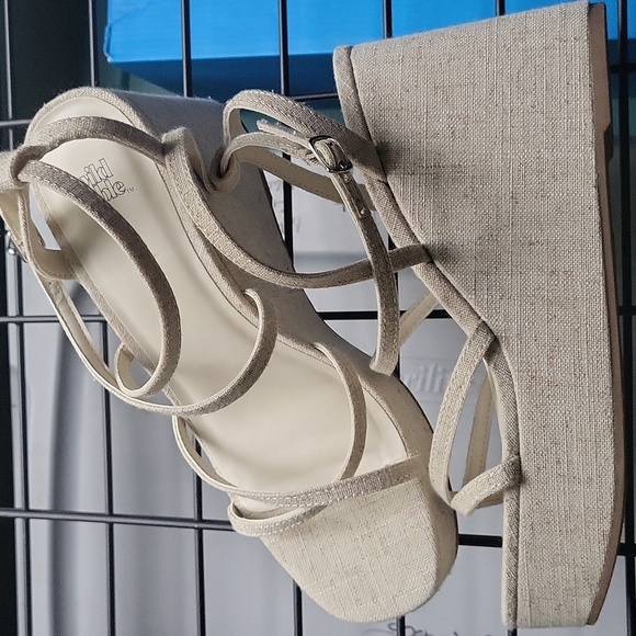 Wild Fable Natural Off White Platform Strappy Wedge Heel - Picture 3 of 10